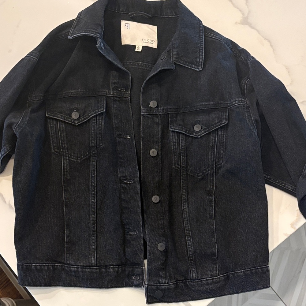 Pilcro Black The Weston Denim Boyfriend Jacket